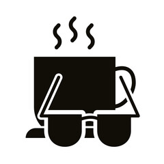 Wall Mural - coffee cup and sunglasses block style icon