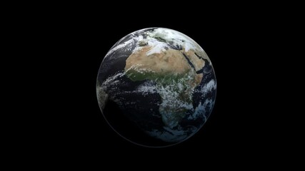 Poster - Photo realistic 3D earth. Earth from space. Rotating planet earth. Blue planet.