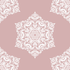 Classic seamless pattern. Damask orient purple and white ornament. Classic vintage background. Orient ornament for fabric, wallpaper and packaging