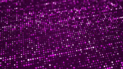 Poster - Glowing particles. Cyber background. Abstract wave of many points. Futuristic background illustration. Dust particles. 3d rendering
