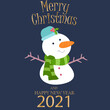 © WIC Studio - Merry Christmas and Happy New Years 2021 Celebration Vector Template Design Illustration