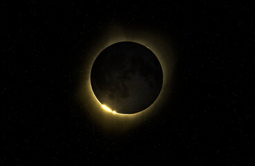 Wall Mural - total solar eclipse. elements of this image furnished by nasa.