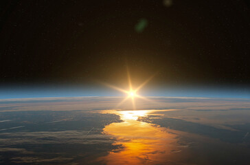 Wall Mural - view of earth from space. elements of this image furnished by nasa.