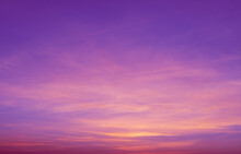 Sunset In The Sky,Beautiful Sunset Sky,Pastel Color Pink And Purple Sky At Sunset, Abstract Fantasy Aerial View Pastel Background, Pink Sunlight On Sweet Colorful Sky And Purple Cloud Before Sunset