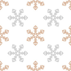 Wall Mural - Christmas decorative snowflakes. Seamless background. Norwegian design. Geometrical figure. Boho style. Vector illustration for web design or print.