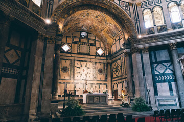 Wall Mural - Panoramic view of interior of Florence Baptistery on Piazza del Duomo