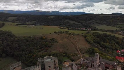 Poster - Aerial view Beckov Castle Slovakia