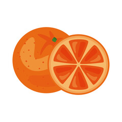 Wall Mural - orange fresh fruit healthy food icon