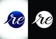 Initial Monogram Letter R E Logo Design Vector Template. Graphic Alphabet Symbol for Corporate Business Identity