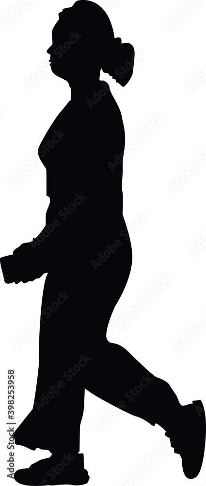 silhouette of woman walking Stock Vector | Adobe Stock