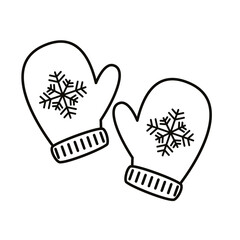 Sticker - happy merry christmas gloves line style icon