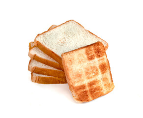 Sticker - Toasted slice bread isolated on white background