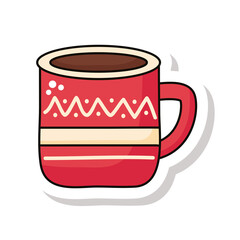 Sticker - happy merry christmas cup sticker icon