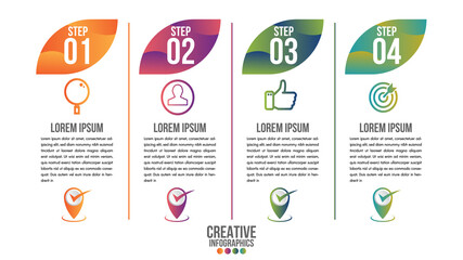 Wall Mural - infographic modern timeline design vector template for business with 4 steps or options illustrate a
