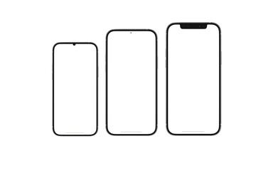 Poster - set of smartphone blank white screen mockup on white background
