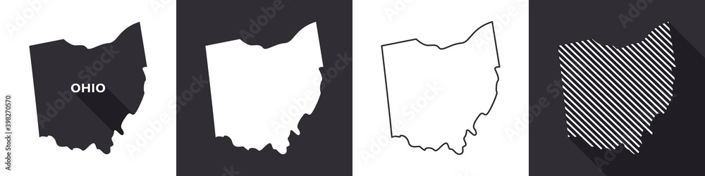 State of Ohio. Map of Ohio. United States of America Ohio. State maps. Vector illustration - obrazy, fototapety, plakaty 