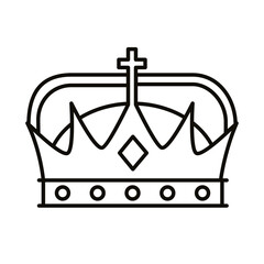 Wall Mural - crown king royal with cross line style icon