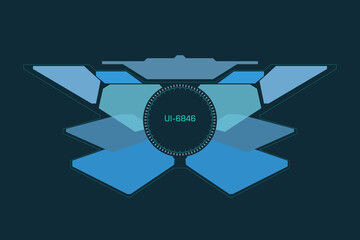 Fototapete - HUD Display UI Futuristic Element for Game, Presentation, Infographic Design Vector.