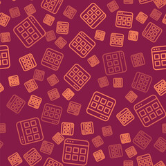 Aufkleber - Brown line Browser files icon isolated seamless pattern on red background. Vector.