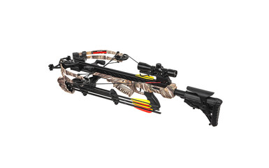 Wall Mural - A modern crossbow with a telescopic sight. Silent weapon for hunting and sports isolate on white back.