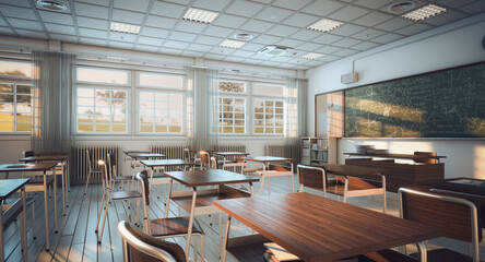 interior of a school classroom