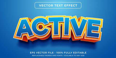 Wall Mural - editable text effect - active cartoon text style