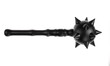 ancient black mace isolated on white background