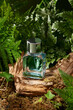 © Maki Company Limited/Stocksy - Elegant perfume glass bottle on garden background.