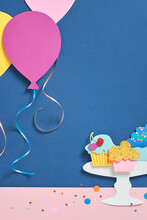 Birthday Celebration With Cake Presents Wishing Card