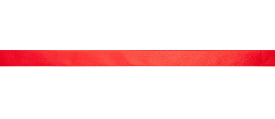 Wall Mural - red satin ribbon isolated cutout on white background