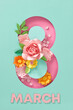 © Maki Company Limited/Stocksy - International Women's Day. Flyer for March 8 with the decor of flowers.