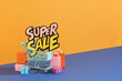 © Maki Company Limited/Stocksy - Shopping cart and paper bag with super sale text