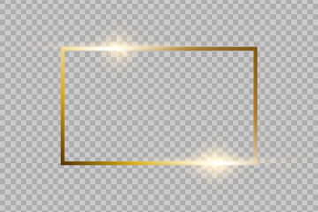 Poster - Gold frame on a transparant background. Vector illustration