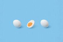 Three Natural Organic Boiled Eggs.