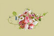© Yaroslav Danylchenko/Stocksy - Shape of tea pot made from flowers.