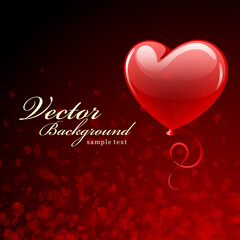 Wall Mural - Happy valentines day card design and red heart balloon