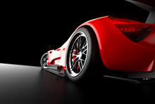 Close Up On Back Of A Red Generic Sport Car