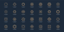 Icon Set Flower Ornament Logo And Icon Set. Abstract Beauty Flower Logo Design Collection Vector.