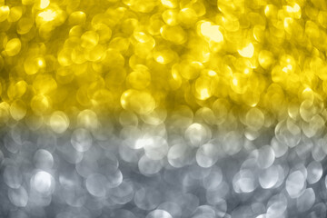 Wall Mural - Yellow and gray bokeh abstract light defocused background.