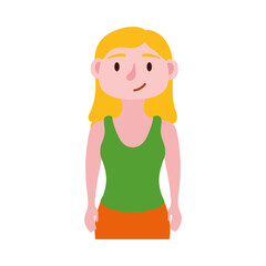 Sticker - young blond woman avatar character icon