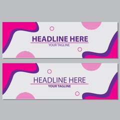 Poster - pink and purple abstract business banner design. creative banner design for template. Simple pink and purple horizontal banner
