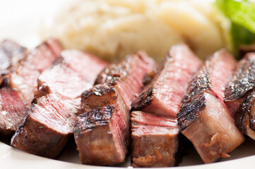 Poster - ribeye steak dinner with mashed and caesar