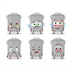 Canvas Print - Stock pot cartoon character with sad expression