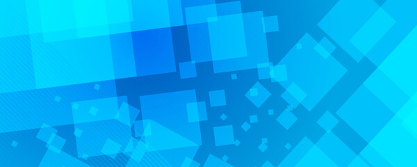 Wall Mural - Blue abstract background for wide banner with square banner. Blue tech background. Modern blue background with modern business concept