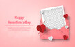 © NuTz - Heart shape paper and blank photo frame with envelope, Happy Valentine's Day