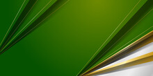 Modern 3D Green White Gold Dark Background For Presentation Design. Vector Illustration Design For Presentation, Banner, Cover, Web, Flyer, Card, Poster, Wallpaper, Texture, Slide, Magazine