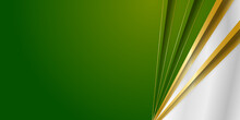 Modern 3D Green White Gold Dark Background For Presentation Design. Vector Illustration Design For Presentation, Banner, Cover, Web, Flyer, Card, Poster, Wallpaper, Texture, Slide, Magazine