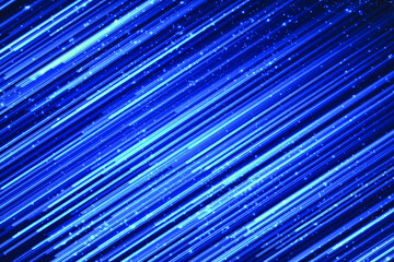 Wall Mural - Abstract bright blue glitter lines background with glittery shine motion speed stripes. Glowing bright stripes background. Motion effect light blinking with glitter sparks on dark background. Vector