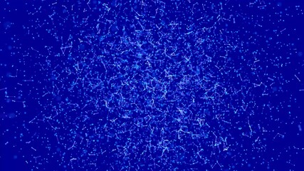 Fototapete - Dynamic plexus of glowing lines and dots forming a cube. Abstract digital background. Network or connection. 3D rendering.