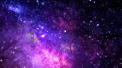Wall Mural - Space Nebula purple background. Night starry sky, milky way in beautiful night horizon. The stars are everywhere around. Neon Lights star sky space background.	
